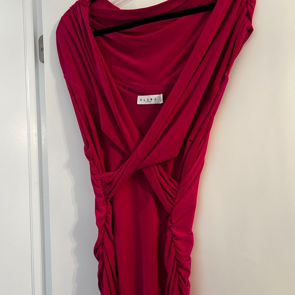 Club L London Fuchsia Strapless Dress - Picture 2 of 4
